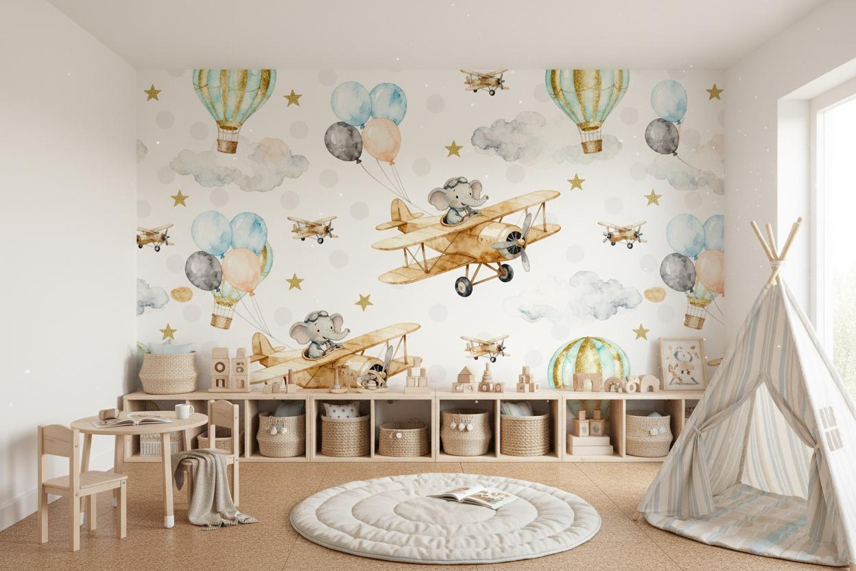 Çizgi Film Hayvanları Temalı D - Baby Nursery Peel And Stick Wallpaper incelemesi ve fiyatı