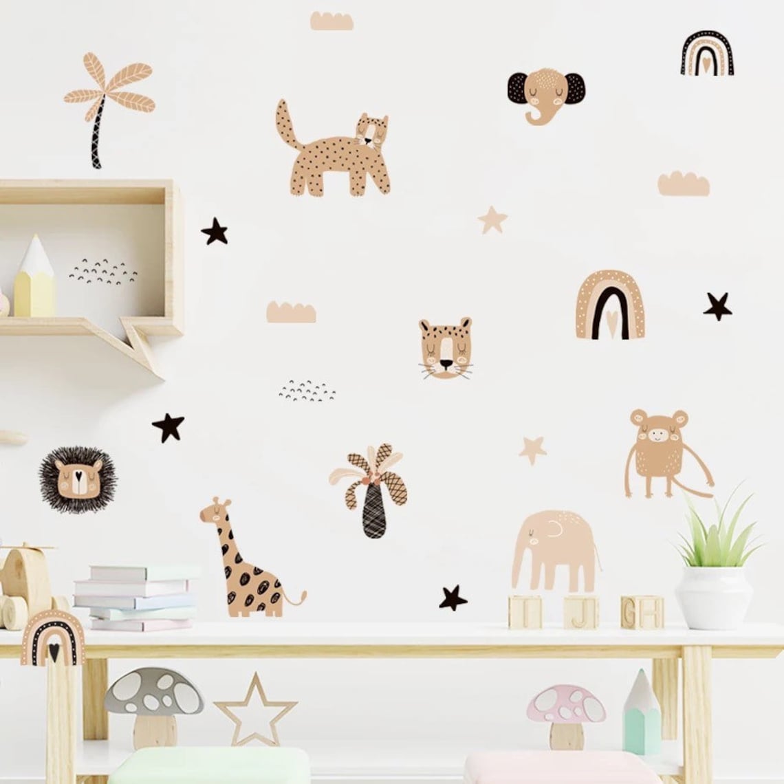 Boho Karikatür Gökkuşağı Yıldı - Baby Nursery Decor Girl incelemesi ve fiyatı